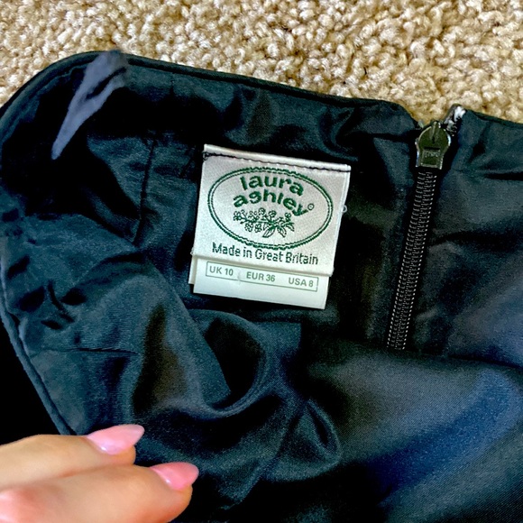 Vintage Black Velvet Pencil Skirt - Picture 3 of 4